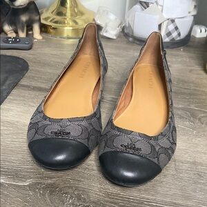 Coach Black and Gray Flats